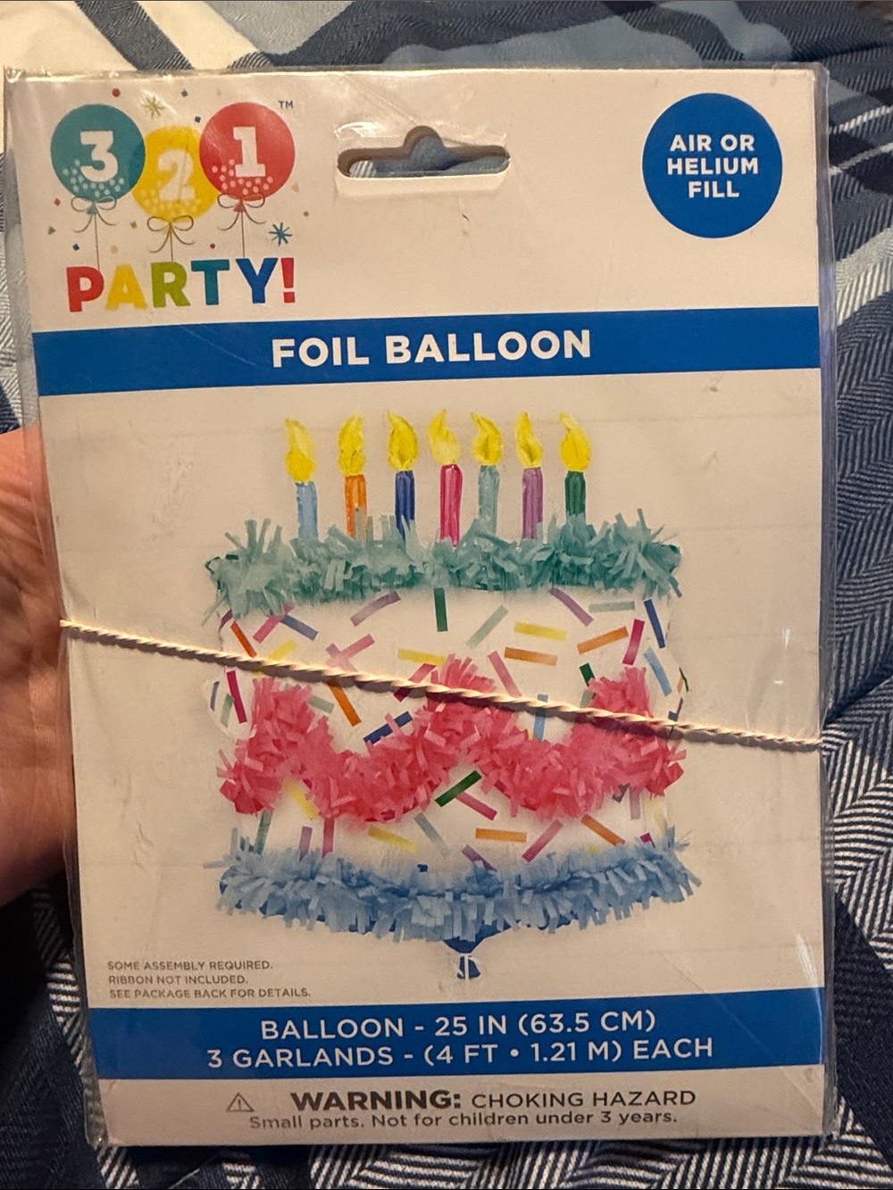 Multicolor Cake Foil Balloon – White with Rainbow Accents